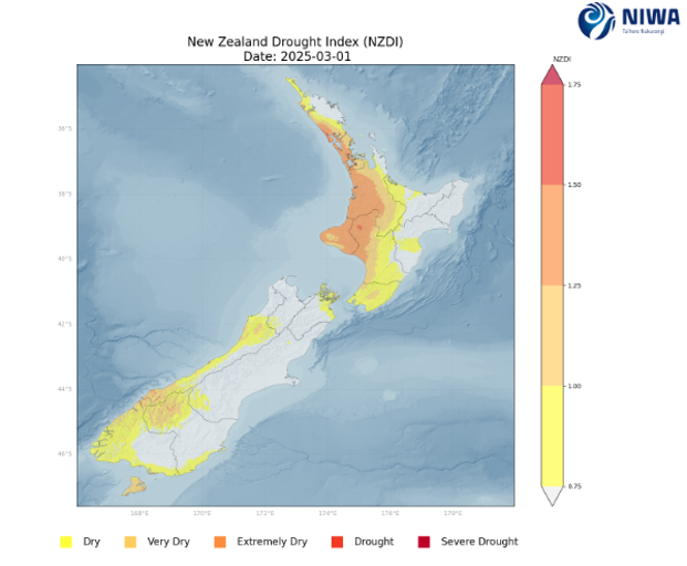 Figure 8 NZ Drought Index Feb 2025