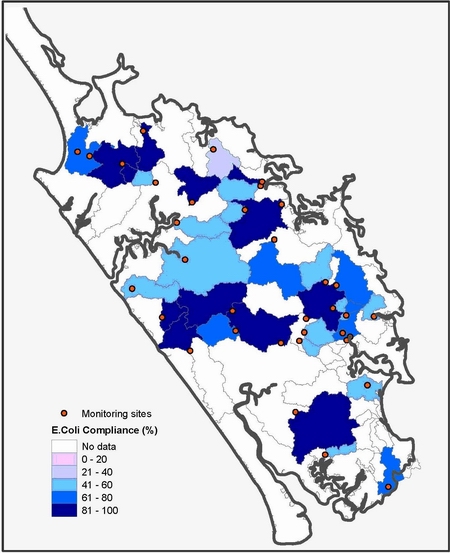Figure 10: E. coli compliance map.