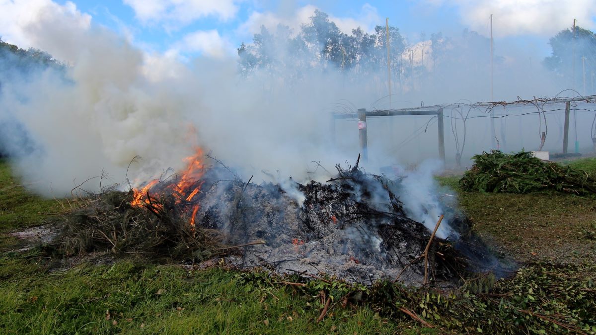 Large smokey fire.