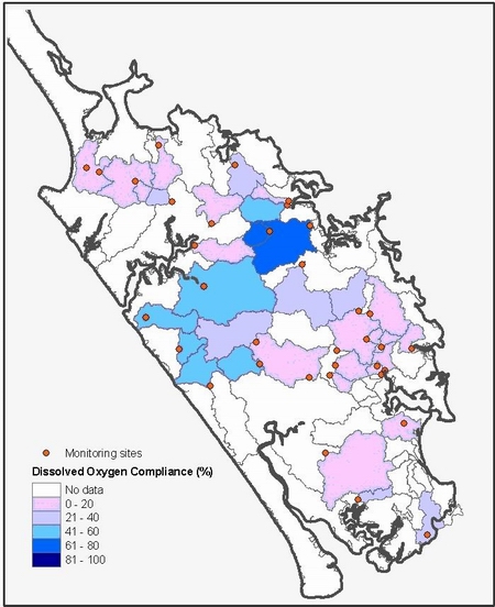 Figure 2: 2009-2010 dissolved oxygen compliance.